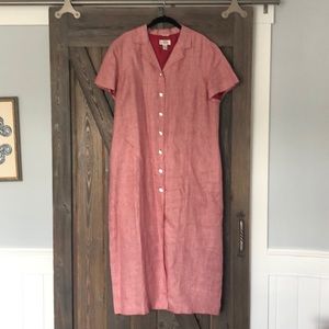 Talbots Red linen shirtdress